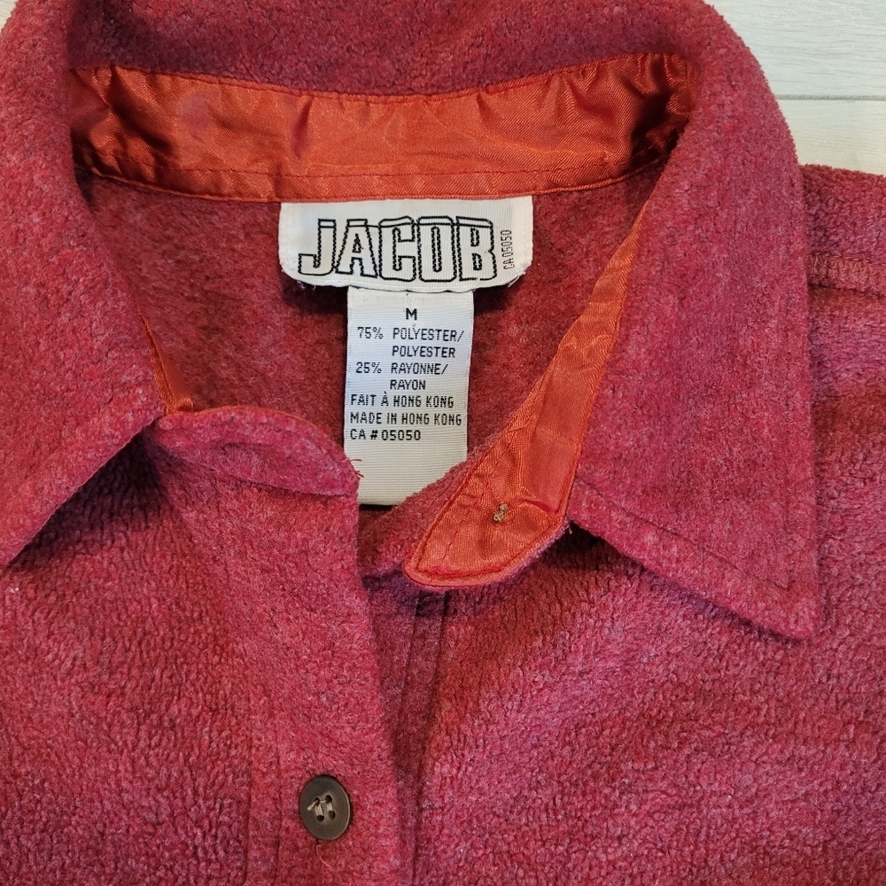 Vintage JACOB Fleece Button Down Shirt 90s - Picture 2 of 7
